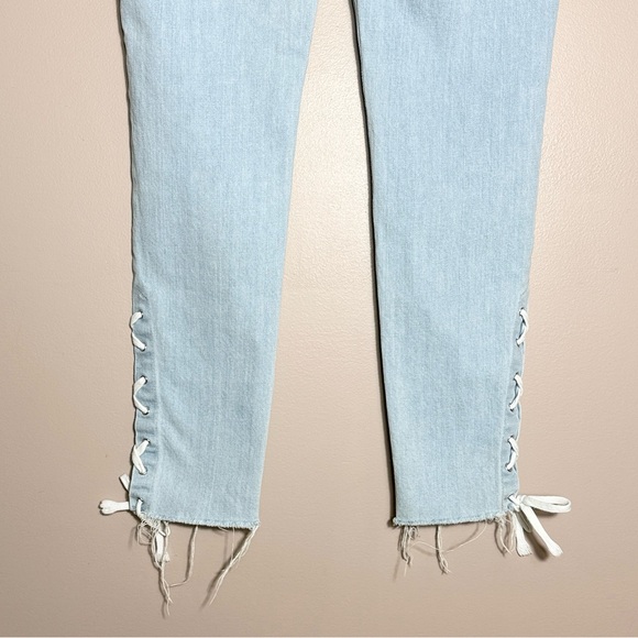 Joe's Jeans Light Wash Lace-Up Skinny Jeans - Picture 8 of 10